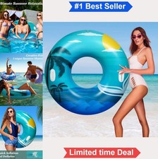 Inflatable Pool Floats Swim Ring 42 Inch 220 LB Capacity PVC Double Handles