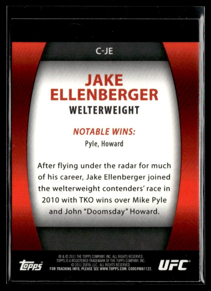 2011 Topps UFC Title Shot Contenders Jake Ellenberger #C-JE - Image 2 of 2