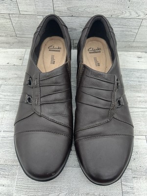 Clarks Soft Cushion Collection Women s Brown Leather Slip on Shoes 15807 Sz 12M
