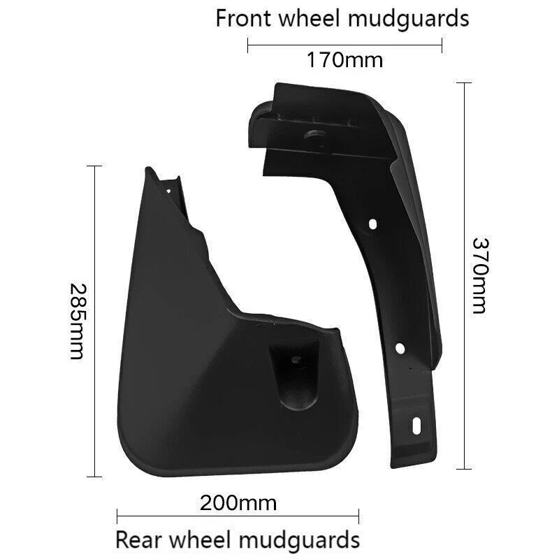 4X Guarda-lamas Fender protetor contra respingos preto para Lexus NX 200T NX300H 2018-20 - Imagem 2 de 3