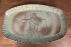 Frankoma Pottery Verdigris Valley Electric 1986 Prairie Green Platter 14 x 8.5"