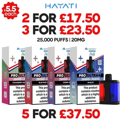 Hayati Pro Ultra Plus 25000 Refill Pack | Replacement Pod 25K| All Flav