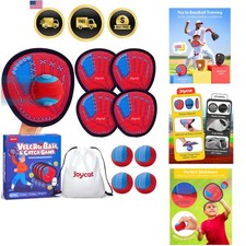 Toss and Catch Ball Game for Kids, 4 Paddle Sticky Ball Set, Toddler Baseball...