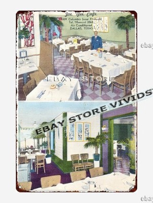 tin sign 1930s-40s Joe Yee Cafe Dallas Texas cafe tavern plaque