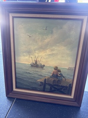 Charles Johnson Oil Painting On Canvas Signed and Framed Vintage