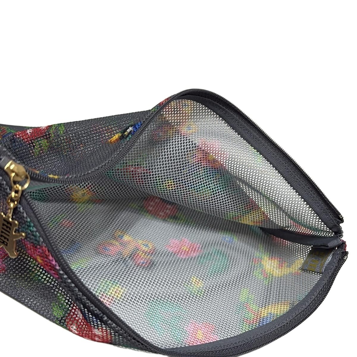 FEILER - Gray Yellow Multi Polyester Pouch - image 4