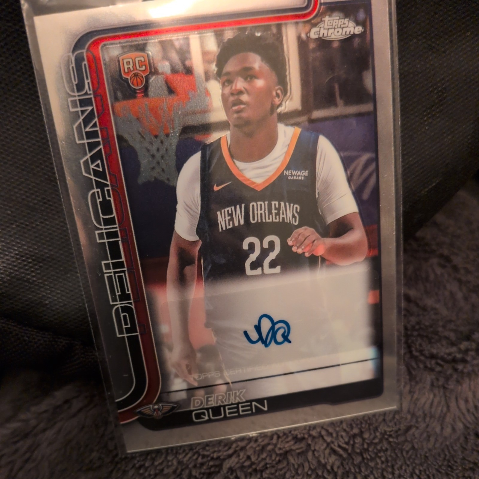 2025-26 Topps Chrome Basketball Derik Queen RC🚨Rookie AUTO #TCAR-DQ🚨Pelicans