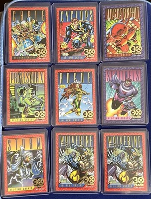 X-Men: Skybox Series 2 - GOLD FOIL  All-Time Greats  - 9 total cards MINT