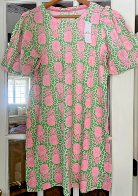 Lilly Pulitzer Mercer Dress Fauna Green Party Like a Pineapple Large NWT (28001C