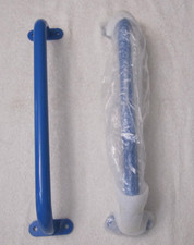 2 BLUE METAL 17" GRAB BARS - 1" WIDE - NEW - NO HARDWARE