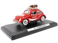1966 Volkswagen Beetle Red Enjoy Coca-Cola with Roof Rack and Accessories 1/2...