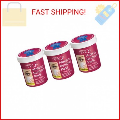Andrea Eye Q's Oil-free Eye Makeup Remover Pads, 65-Count (Pack of 3)