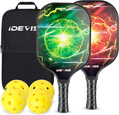 Pickleball Paddles Set of 2 USAPA Approved - Lightweight Carbon Fiber Pickleball
