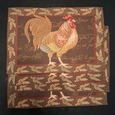 Better Homes And Gardens Rooster Tapestry Set Of Eight Placemats  19"x13” New