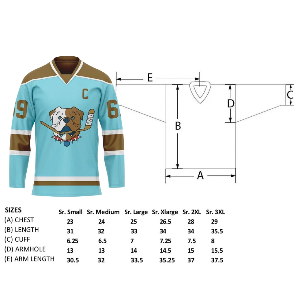 Camisetas de hockey TronX Sudbury Blue Bulldogs Shoresy serie 69 adultos mayores Foto 2 de 4