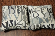 Set of 2 Decorative Pillows with Alphabet Print
