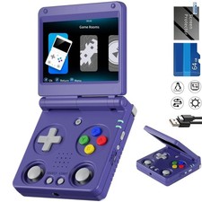Flip Retro Handheld Game Console Gaming 8.2 x 8.3 x 2.5 cm, Purple