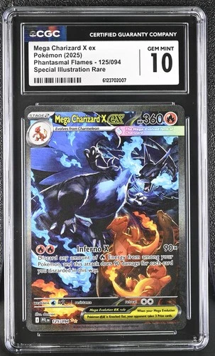 MEGA CHARIZARD X EX Phantasmal Flames Special Illustration #125 CGC 10 Pokemon