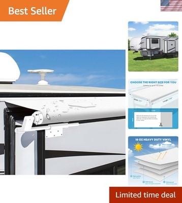 Ultra-Durable 4-Layer RV Slide Out Awning Fabric   51'' x 110'' White Replacement