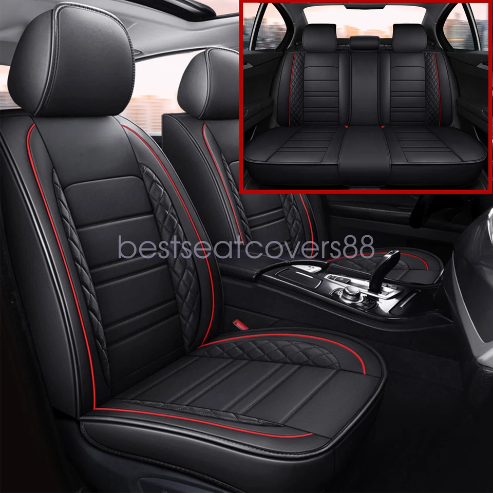 Front + Rear For Kia Sorento 5-Seat Cover Faux Leather Cushion Full Set Covers - Image 2 of 4