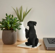 Black Labrador Raising Middle Finger Figurine - Holiday Stocking Stuffer