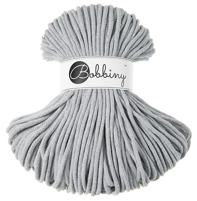 Bobbiny Braided Cotton Cord - Light Grey| 5mm 100m/108yds