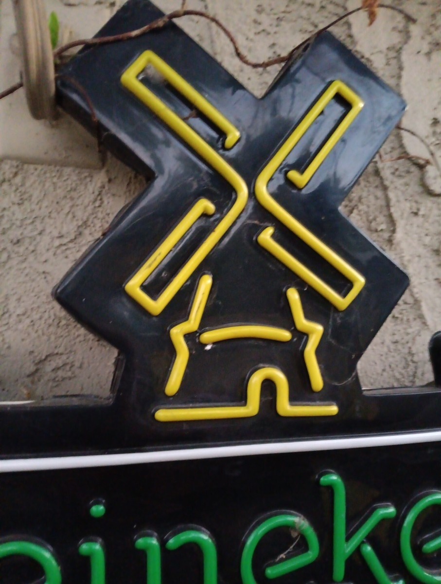 Vintage Heineken Windmill Light Up Plastic Beer Sign 21.5x17.5