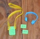 Vintage 80's Barbie Green Walkman Portable Cassette Tape Player Blue Headphones