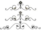 Rosette Schmiedeeisen Stahlrosette Zaunrosette Metall 12x6 mm H25 cm