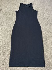 Fashion Nova Black Ribbed Tank Mini Dress, Women’s Small