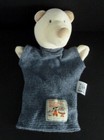 6. DOUDOU PLAT MARIONNETTE MOULIN ROTY LA GRANDE FAMILLE OURS bleu rayé TTBE