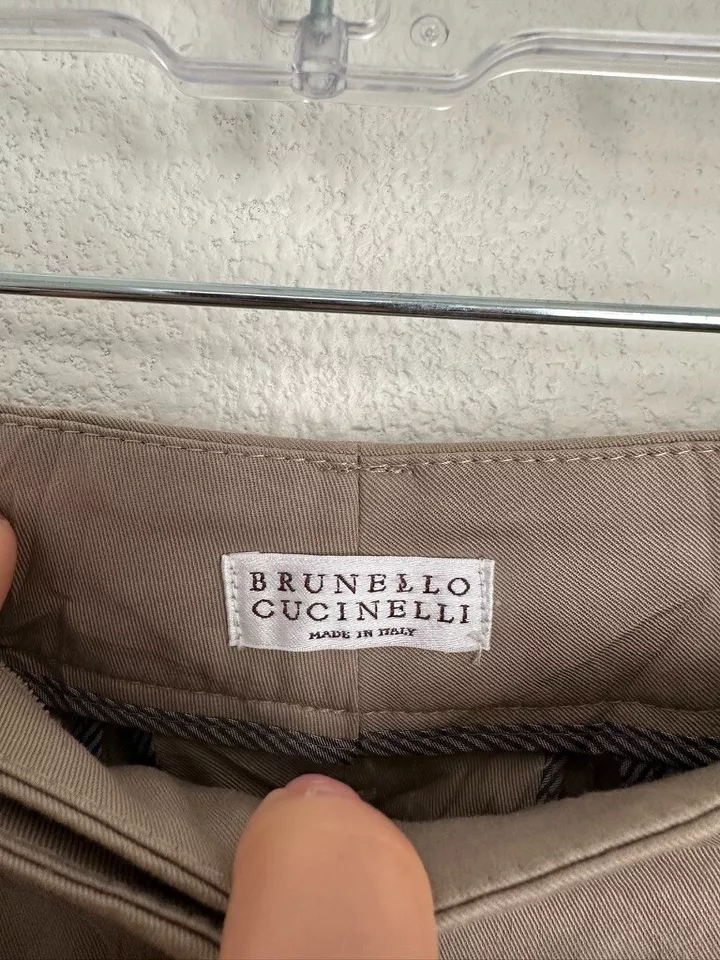 Pantalones de vestir Brunello Cucinelli Controllo V marrón pierna recta algodón para mujer 8 Foto 4 de 4