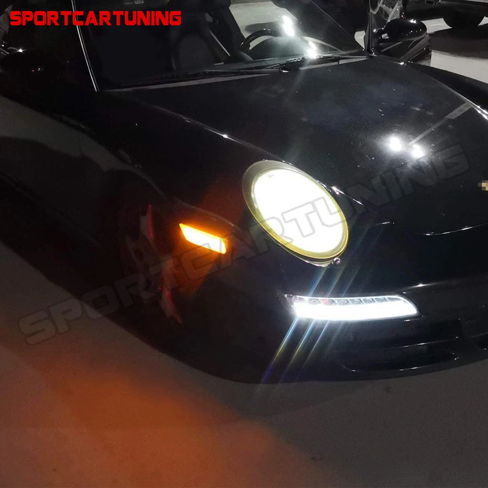 Sequential Smoked LED Side Marker Lights For Porsche 911 997 987 Cayman Boxster Foto 4 de 4