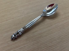 Georg Jensen Acorn 830 Silver 5 O'Clock Teaspoon 4 3/8" 1910-25 Hallmarks