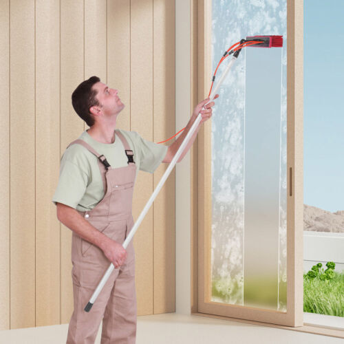 26FT Water Fed Pole Cleaning Brush Tool For Window+ Solar Panel Clean Washing
