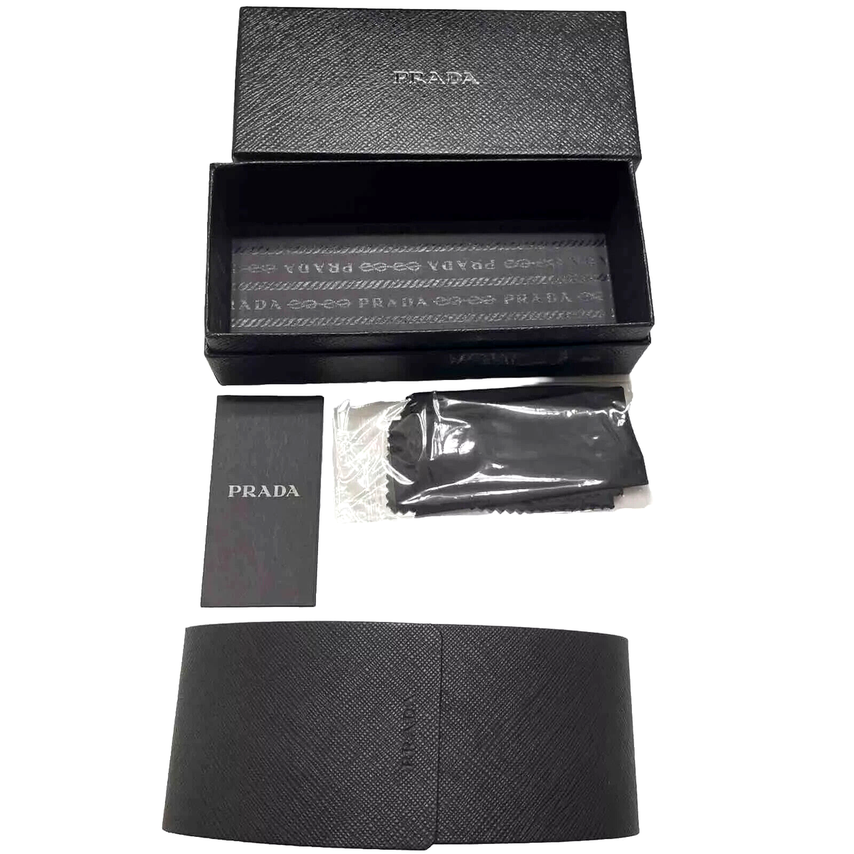 Prada XL Saffiano Black Sunglasses Hard Case ONLY Cleaning Cloth