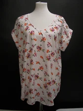 WOMENS PULLOVER TOP, 1X, FLORAL DESIGN, SEE NEW 50% OFF RATE
