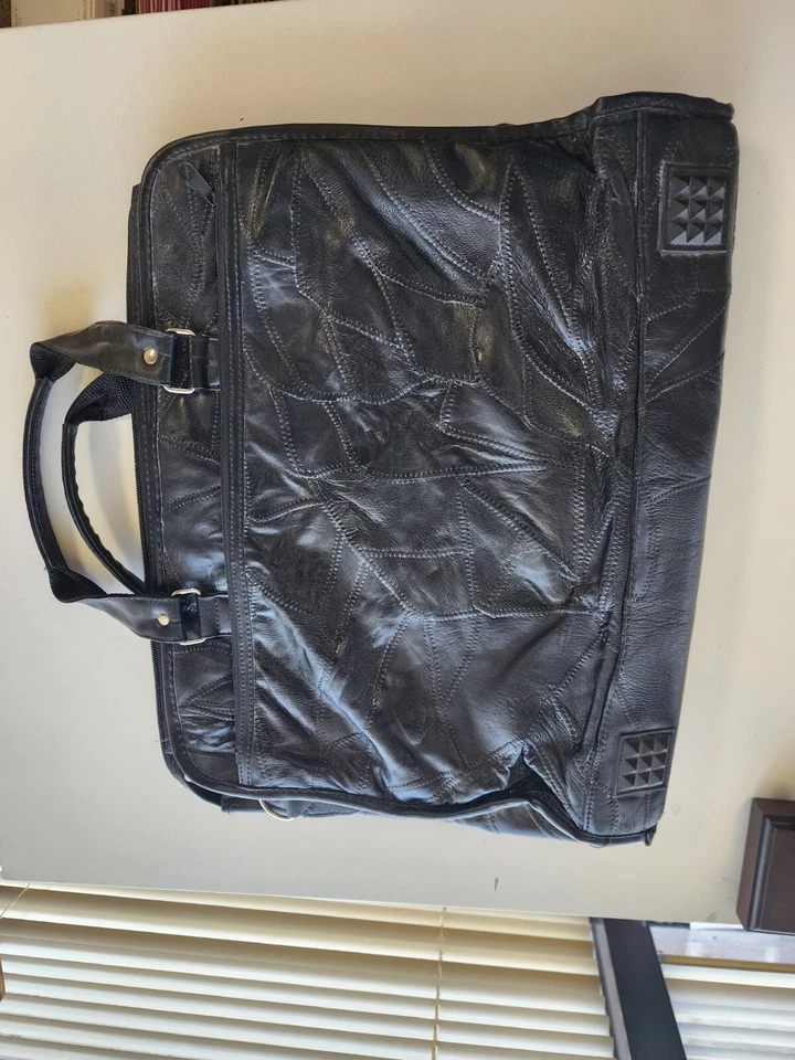 Совершенно итальянский кожаный портфель Maxam с мозаичным дизайном дорожек 16 дюймов - Изображение 2 из 4