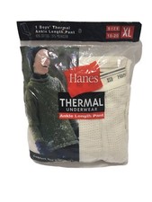 HANES Boys THERMAL ANKLE LENGTH PANT NEW FROM 2000 XL Vintage Sealed 20 Years
