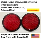 2 Pack 2-Inch Red Reflectors for Bikes, ATVs, Scooters, Trailers and More!