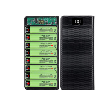 LCD Display DIY Kit Set 8 Slots Batteriegehäuse Power Bank Shell Ladegerät Box