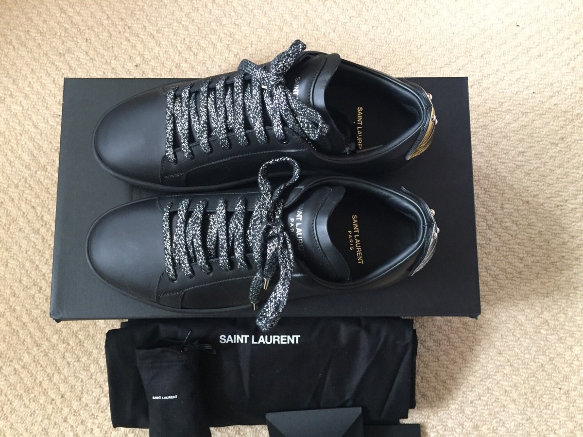 Saint Laurent Sneakers EUR39 Ladies Leather Trainers Flat Shoes Black