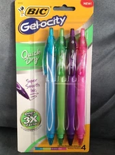 BIC GEL-OCITY #35570 BLUE, GREEN, PURPLE & PINK 4 PACK PENDS - BRAND NEW