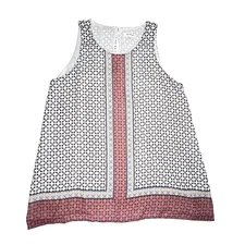 Max Studio Tank Top Womens L Lined Cottagecore Boho Sheer Sleeveless Prairie