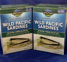 Wild Pacific Sardines 12 Cans Wild Planet FREE SHIPPING !!