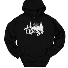 Chicago Cityscape Hooded Sweatshirt Illinois State Pride Graphic Hoodie