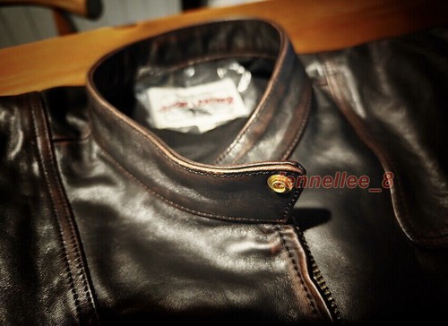 Mens Horsehide Tea core Leather Vintage Style Distressed Biker Motorcycle Jacket - 第 4/26 張圖片