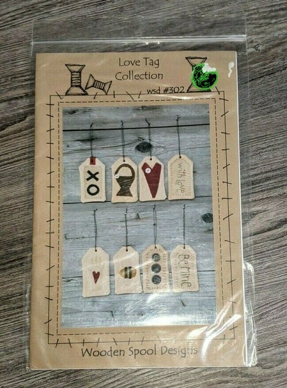 Wooden Spool Designs #302 Love Tag Collection pattern applique