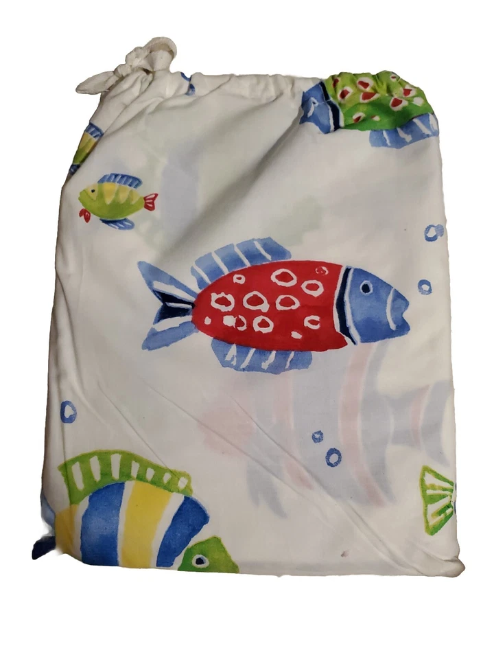 Nuevo Pottery Barn Niños Bermudas SÁBANA DE CUNA DE PESCADO Azul Colorido Niños Niños Pequeños Cama Foto 2 de 3