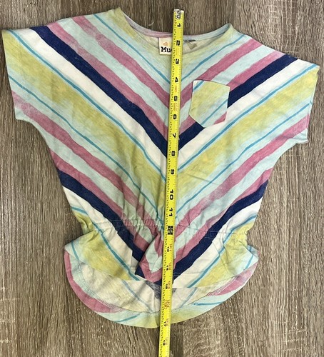 ✨Mudd, Girls Top, Size 4, Striped, Heart, Relaxed Fit Colorful, Pocket✨ - Picture 4 of 9